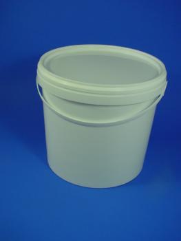 12,5 Liter Eimer, PP, weiß, rund-konisch, Kunststoffbügel