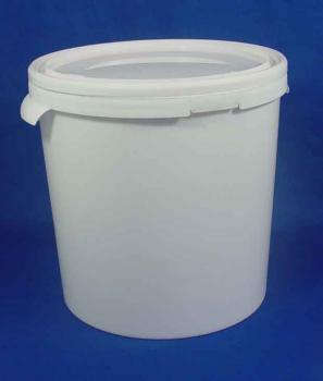 21,5 Liter Hobbock, PP, weiß, rund