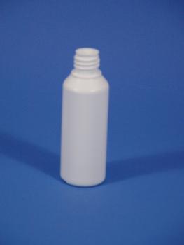 50 ml Flasche, PE, weiss, rund, 6g