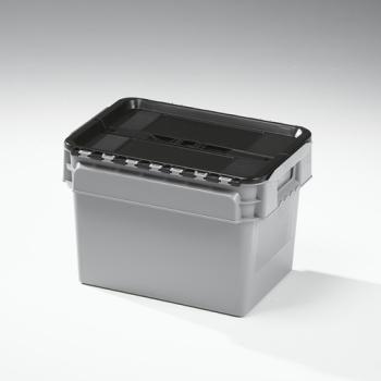 20 Liter Kiste grau, Deckel schwarz