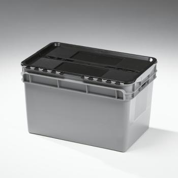 60 Liter Kiste grau, Deckel schwarz