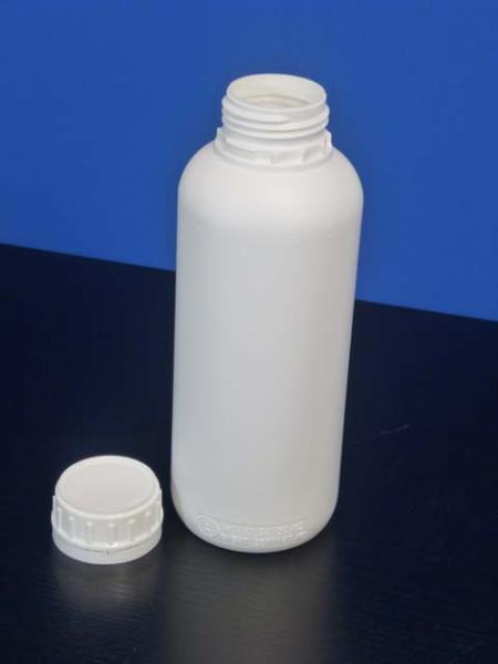 1ltr AgChem-Flasche fluorinated HDPE, rund, weiß, 80g (ab 1,16/Skt inkl. Versand)