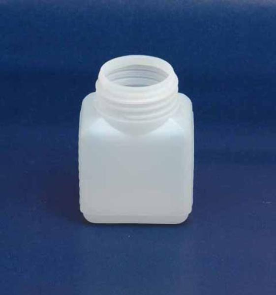 100 ml Flasche, PE, natur, eckig, 11g (ab 0,52/Stück inkl. Versand)