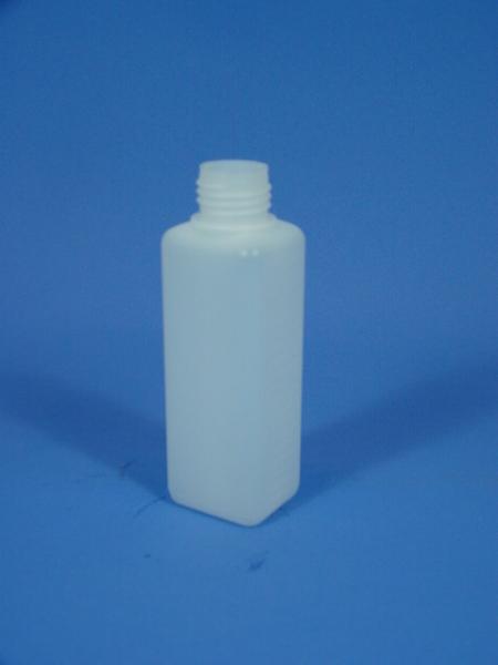 100 ml Flasche, PE, natur, eckig, 10g (ab 0,28/Stück inkl. Versand)