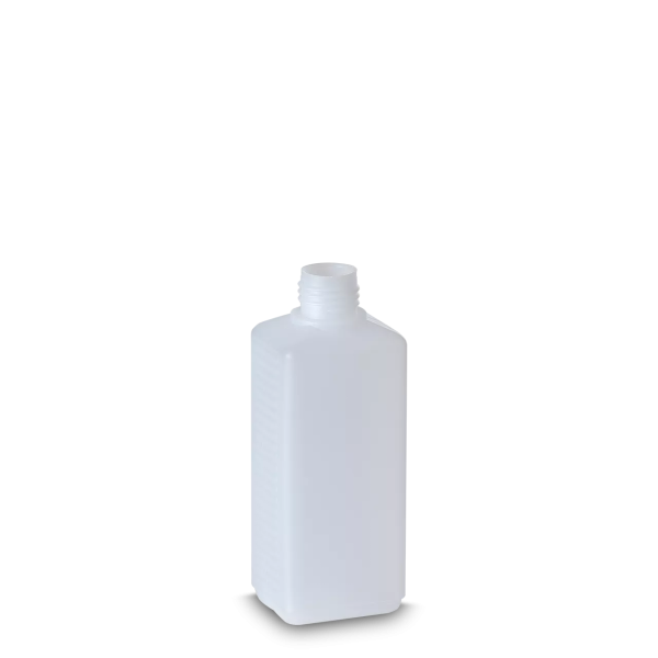 250 ml Flasche V, PE, natur, eckig, 16g (ab 0,34/Stück inkl. Versand)