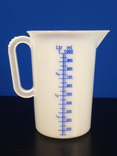 1000 ml Messkanne, klar, rund (ab 11,92/Stück inkl. Versand)