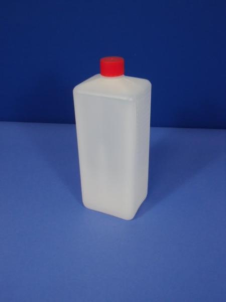 1000 ml Flasche, PE, natur, eckig, 50g (ab 0,33/Stück inkl. Versand)