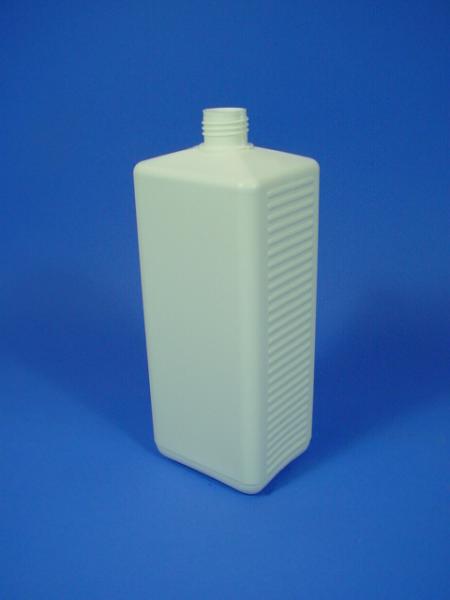 1000 ml Flasche, PE, weiß, eckig, 50g (ab 0,33/Stück inkl. Versand)