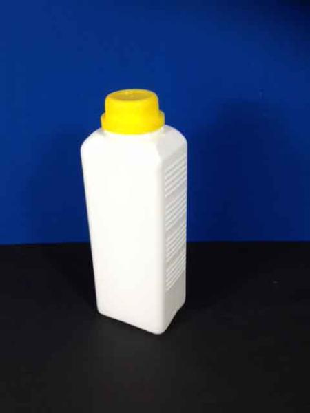 1000 ml Flasche V, PE, weiß, eckig, 60g (ab 0,65/Stück inkl. Versand)