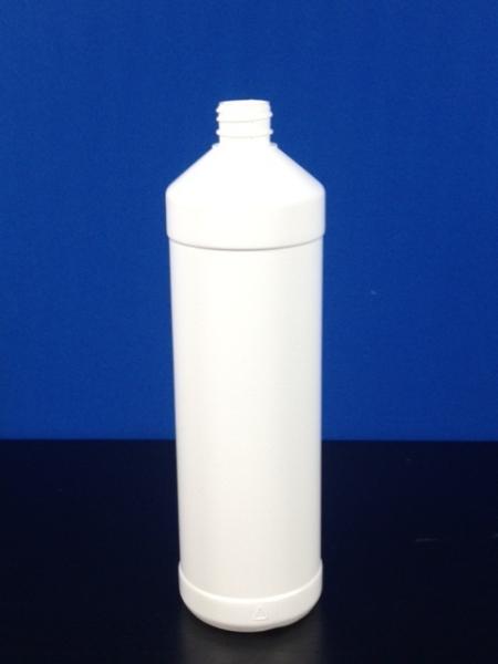 1000 ml Flasche E, PE, weiß, rund, 60g (ab 0,40/Stück inkl. Versand)